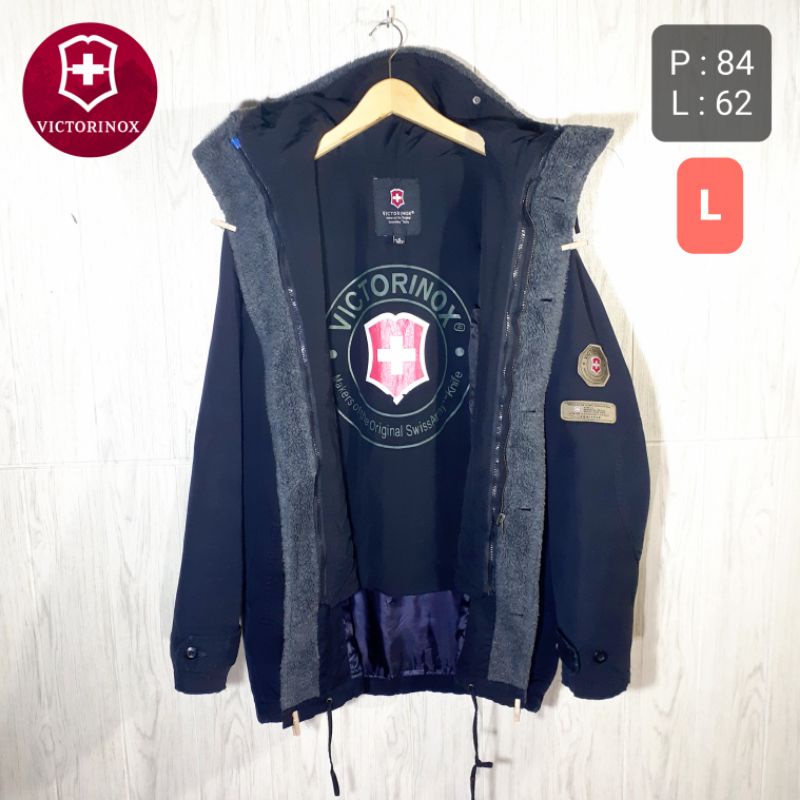 Jual SUPER RARE Jaket Parka Sherpa VICTORINOX SWISS ARMY M 392 Double Inner Bekas Second Original Shopee Indonesia