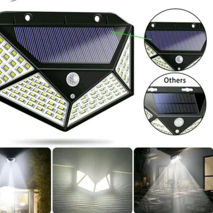Jual Depan1 PENTAGON 100 Led Lampu Taman Dinding Motion Detector Solar