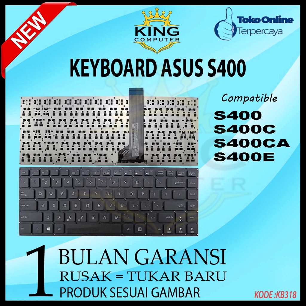Jual KEYBOARD ASUS S400 S400E S400CA S400C X402 BLACK | Shopee Indonesia