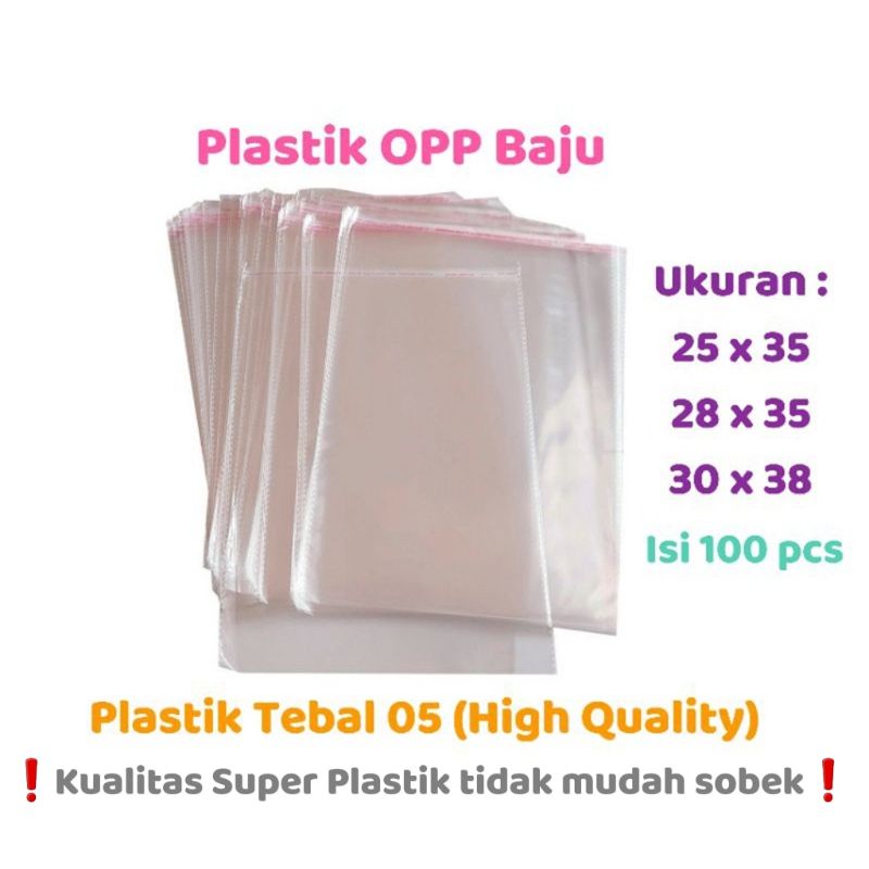 Jual Plastik Baju 25x35 28x35 30x37 Plastik Opp Lem Plastik Garment Plastik Sandal 0202