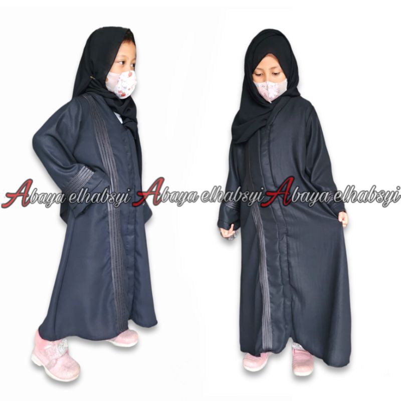 Jual Exclusive Abaya Gamis Maxi Dress Arab Saudi Bordir Zephy Turki Umroh Dubai List Hitam