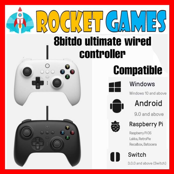 Jual 8Bitdo Ultimate Wired Controller PC Windows Switch Android ...