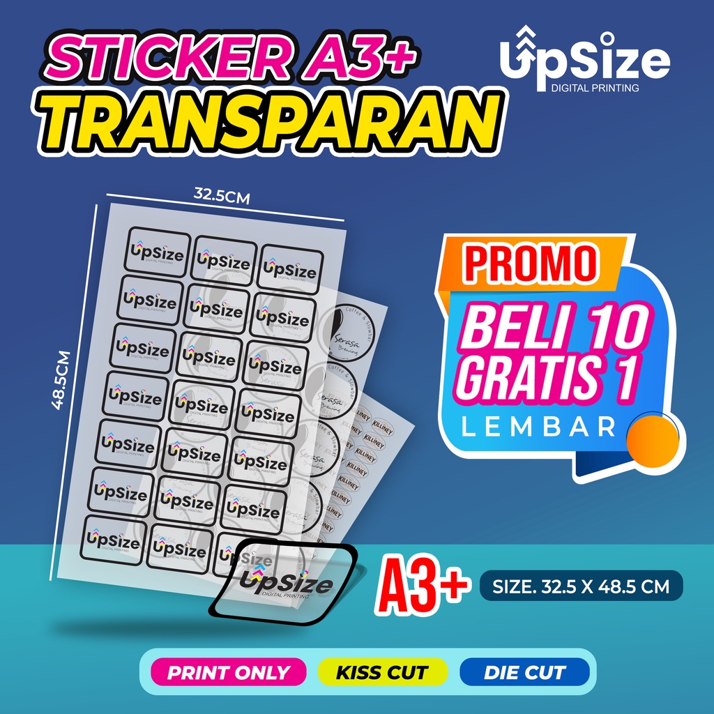 Jual CETAK STIKER TRANSPARAN CUT A3++ 32.5 X 57 Cm MURAH | CETAK STIKER ...