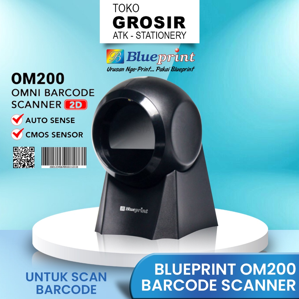Jual OM200 Barcode Scanner OMNI QR code 2D Image BLUEPRINT Auto Scan OM