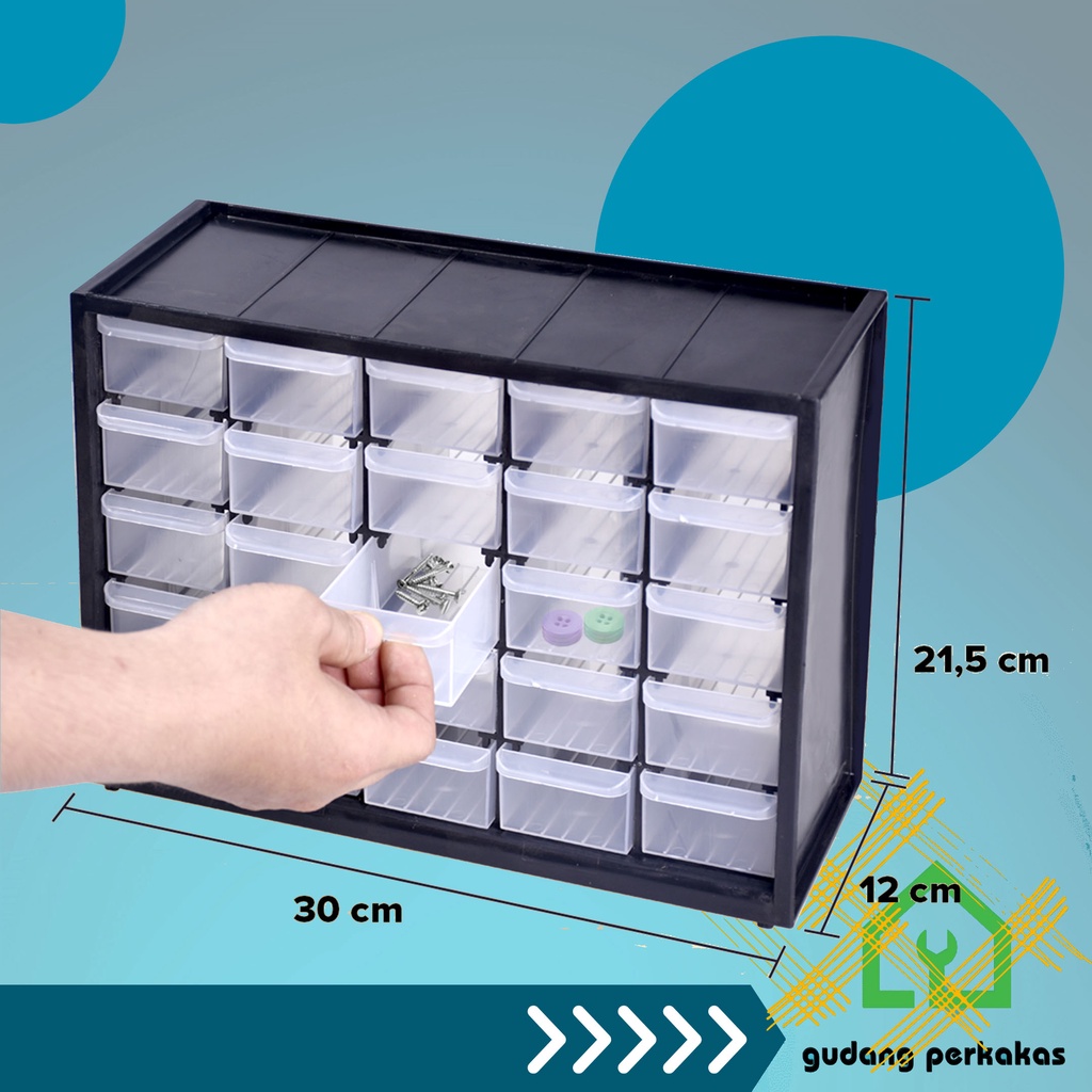 Jual Tool Box 25 Drawers / Kenmaster Rak Mini Box Parts Organizer ...