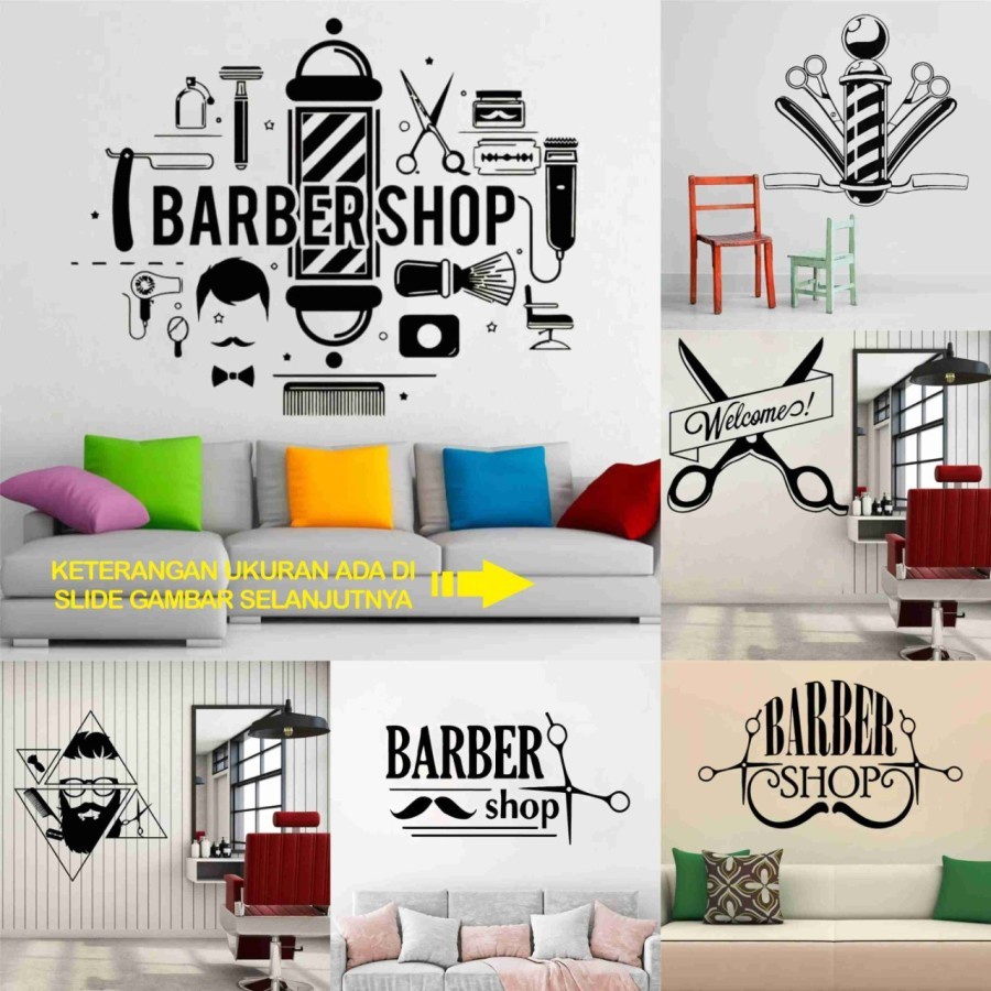 Jual PANCAWARNA STICKER DINDING / WALL CUTTING STICKER DINDING BARBER ...