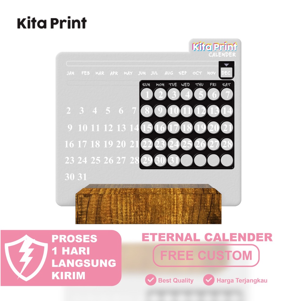 Jual Kalender Estetik Custom Akrilik Kalender Akrilik Calender Abadi Shopee Indonesia