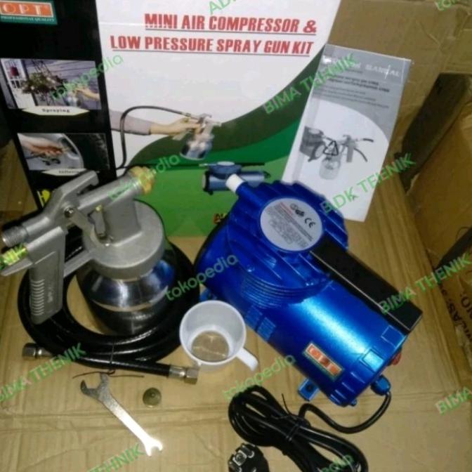 Jual Mini Air Compressor Listrik Set & Low Pressure Spray Gun Kit