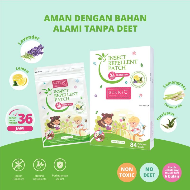 Jual BerryC Mosquito & Insect Repellent PatchStiker Anti Nyamuk Tahan ...