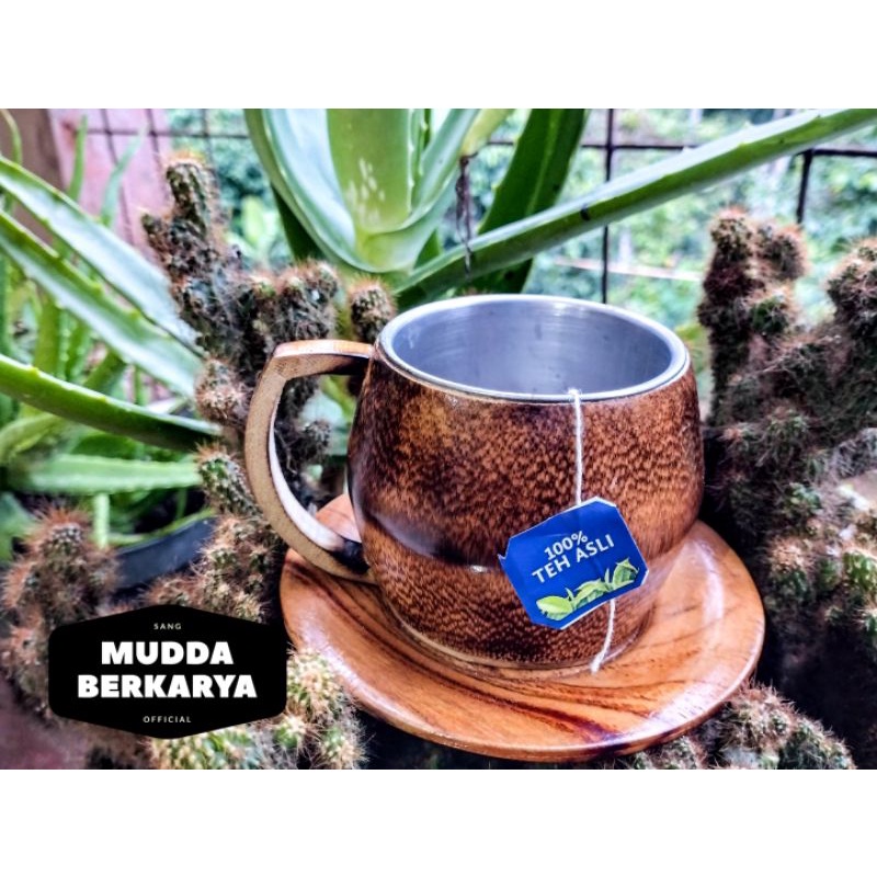 Jual Gelas Cangkir Bambu Unik Cangkir Bambu Stainless Gangkir Kopi Gelas Kantor Souvenir Kado 1450