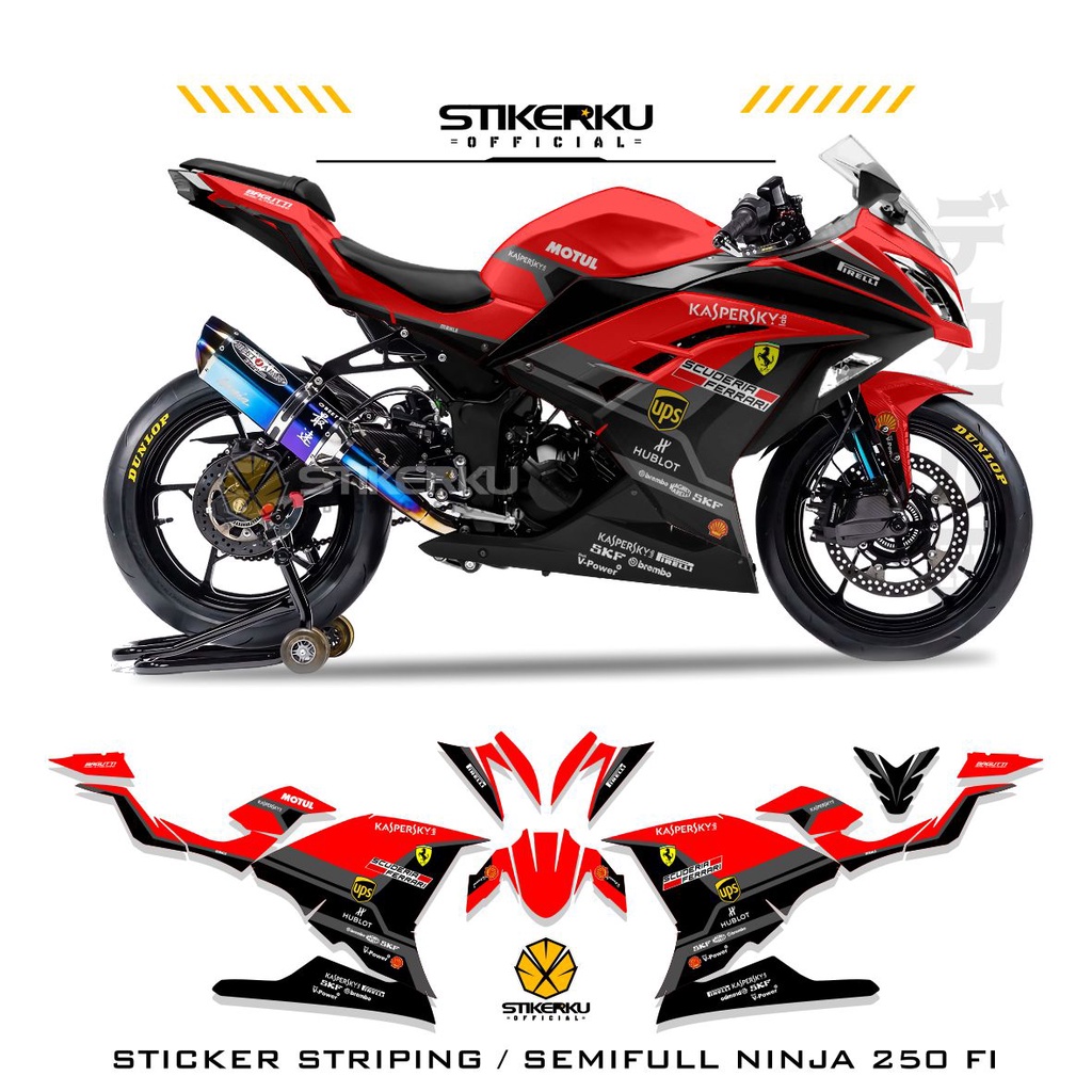 Jual STRIPING NINJA250 FI SEMIFULL / NINJA 250 FI MOTIF 5 GRAFIS / SEMI
