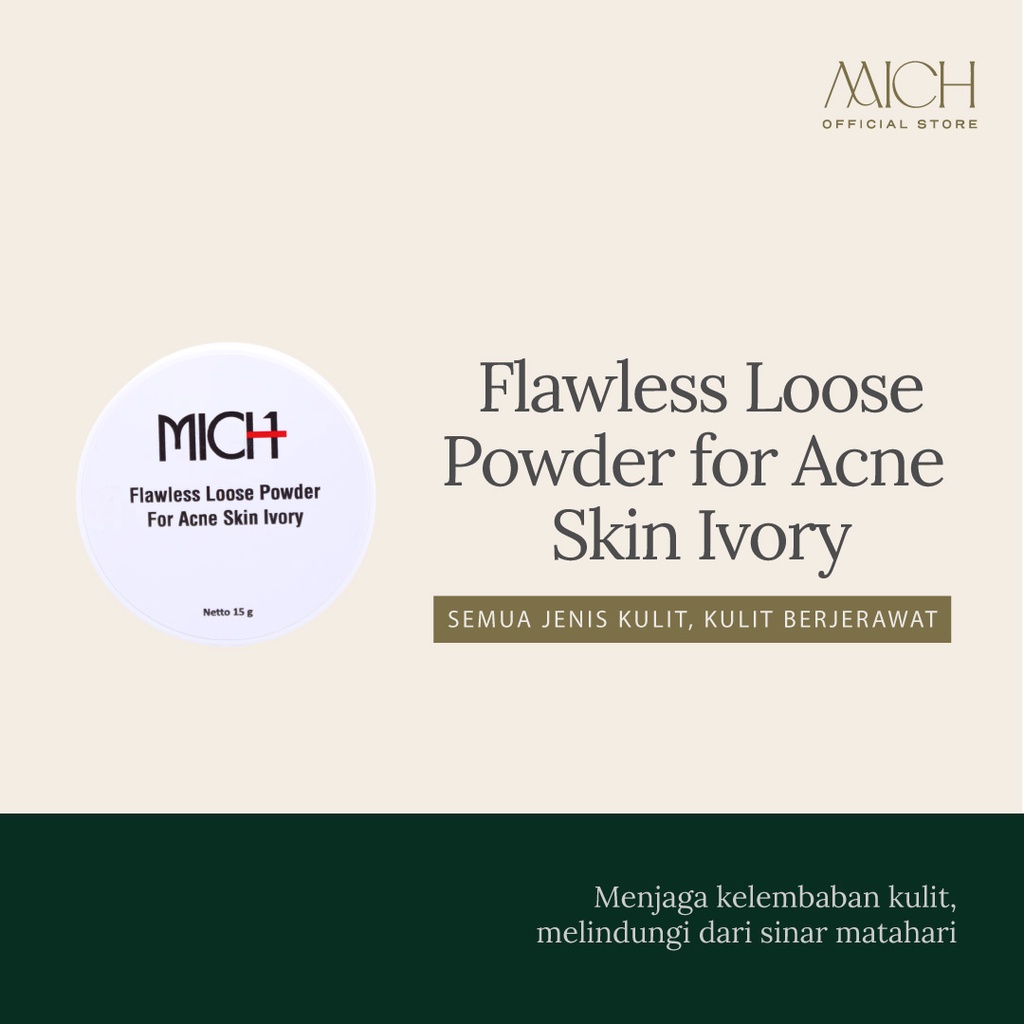 Jual MICH Flawless Loose Powder for Acne Skin Ivory Shopee Indonesia