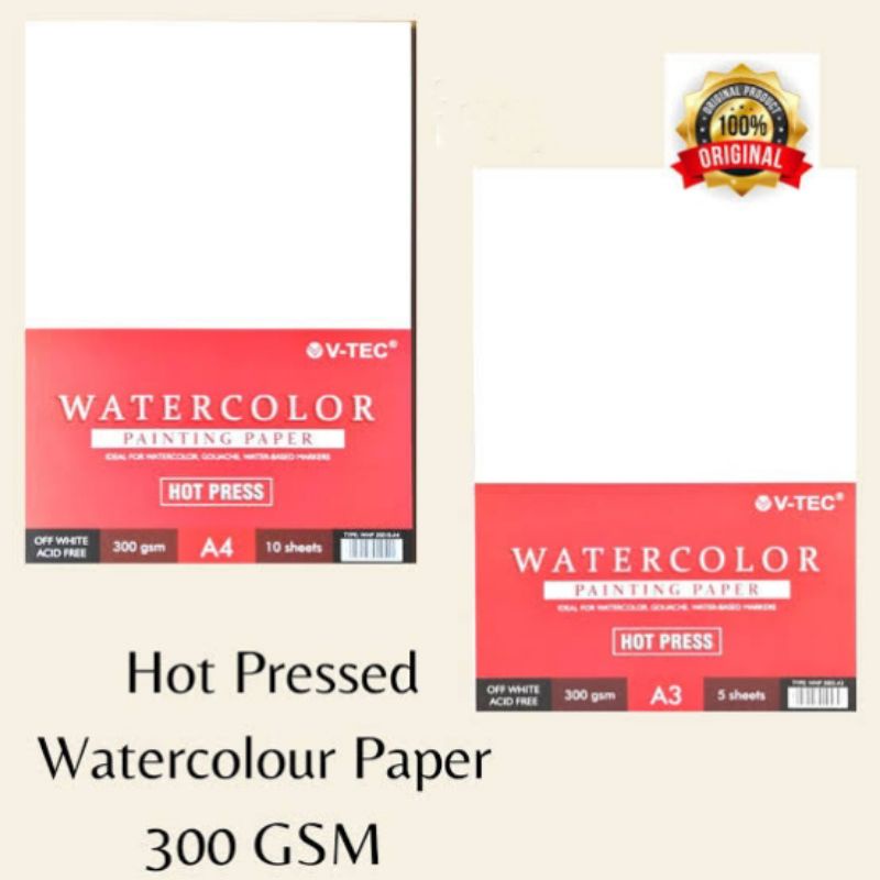 Jual HOT PRESS PRESSED WATERCOLOR PAPER SHEET KERTAS GAMBAR LUKIS CAT ...