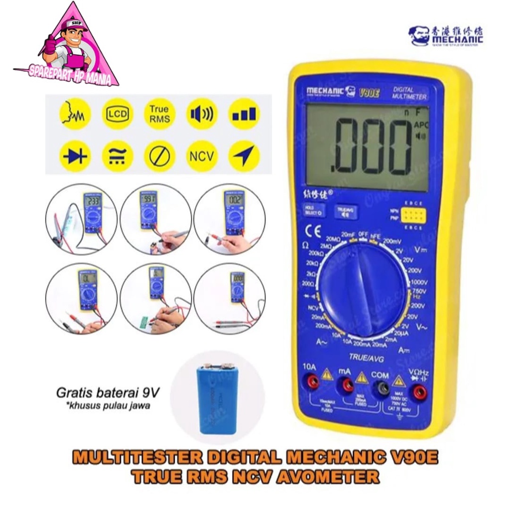 Jual Multitester Digital Mechanic V90E ORI | Shopee Indonesia