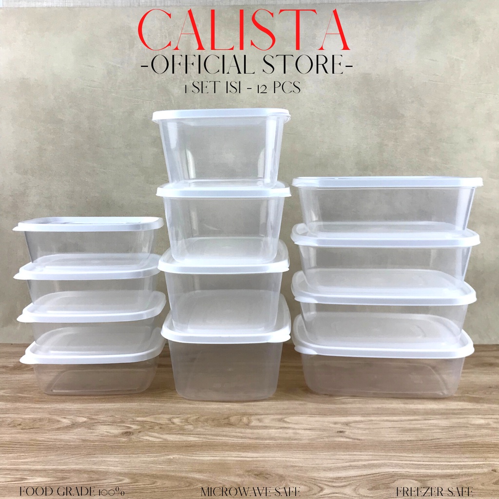 Jual Toples Plastik Bening Calista Furano Premium Putih Transparant Sealware Set Isi Pcs