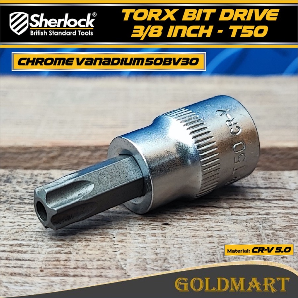 Sourcingmap Torx-Bit Stecknuss T50 – Lang, Vernickelt Für Manipulationssichere Schrauben (155 Mm, Wärmebehandelter Stahl)