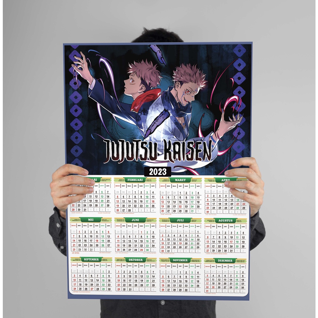 Jual Kalender 2025 Anime Jujutsu Kaisen M3, Full 12 Bulan Kalender