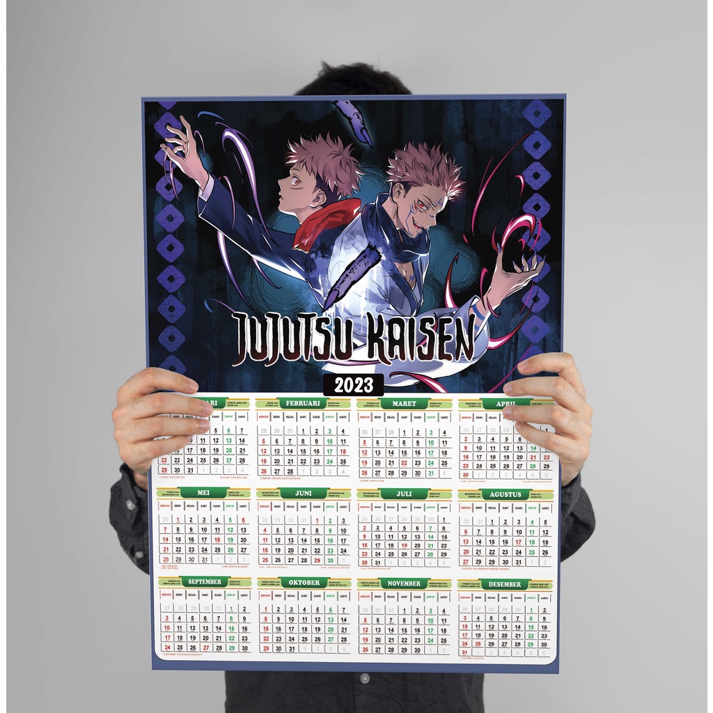 Jual Kalender 2024 Anime Jujutsu Kaisen M3, Full 12 Bulan Kalender