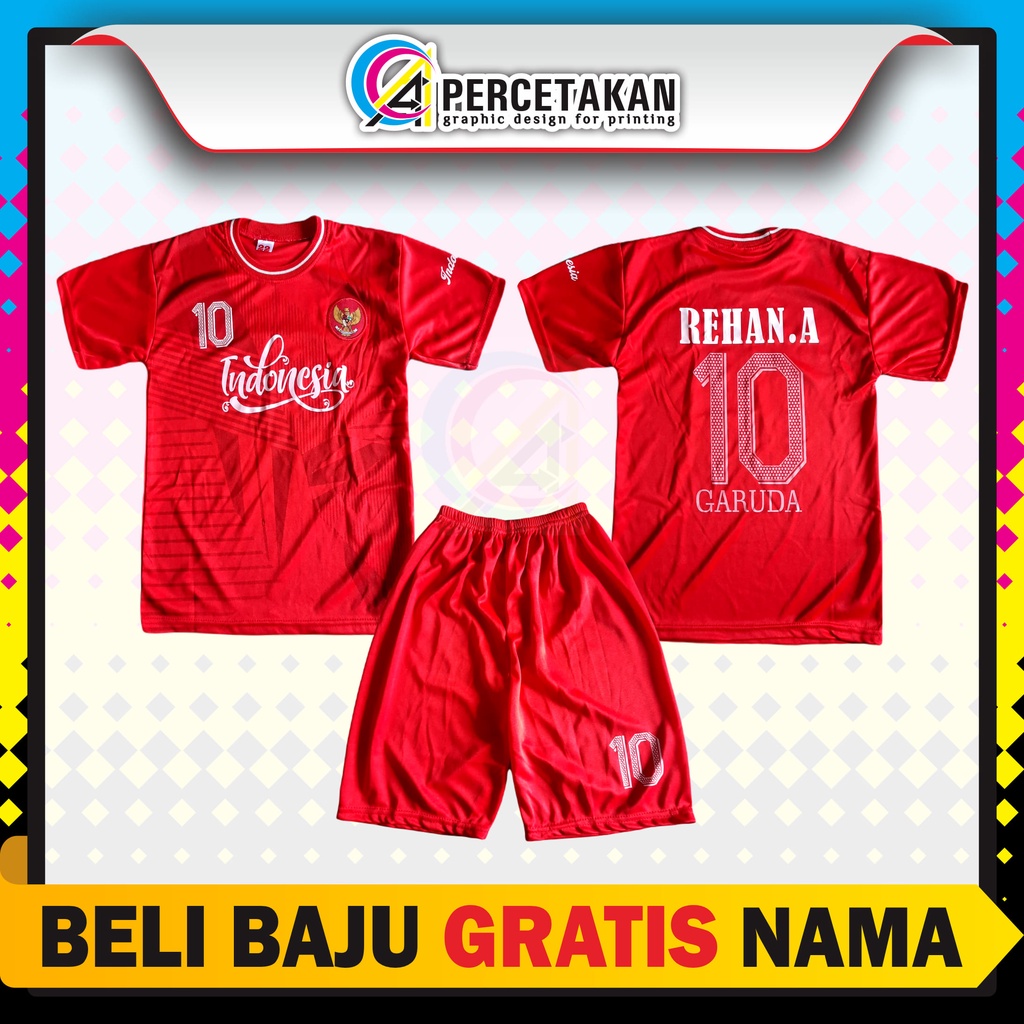 Jual Jersey Bola Timnas Indonesia Setelan Gratis Sablon Nama, Baju ...