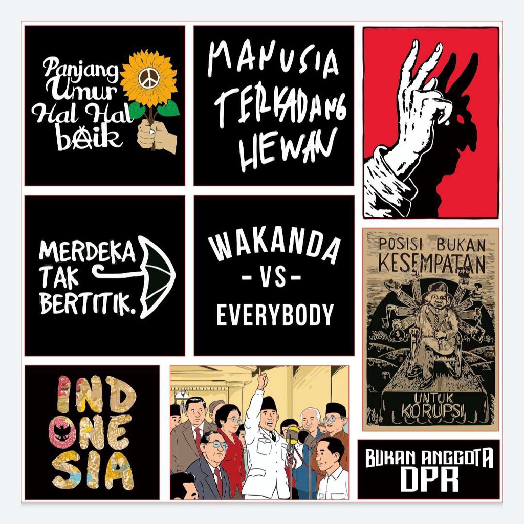 Jual Stiker Pack Indonesia Pride Everybody Politik Vintage Sticker
