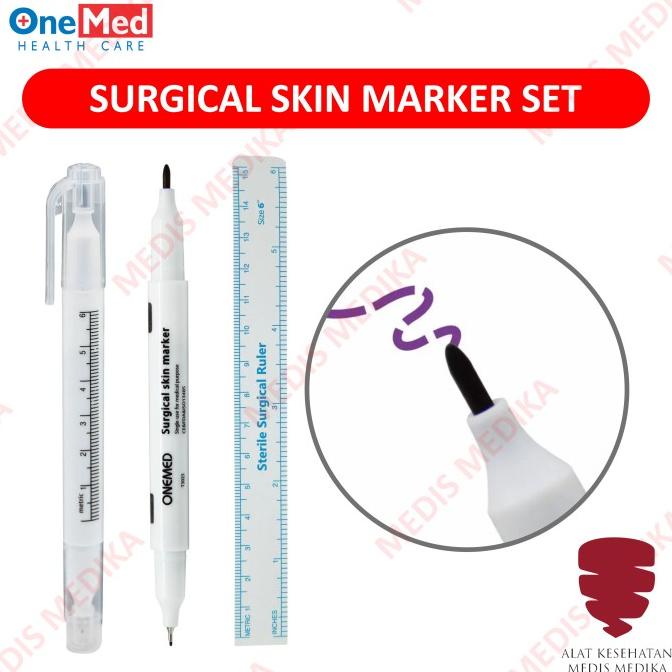 Jual Surgical Skin Marker Set Onemed Pulpen Pen Ruler Kulit Penanda ...