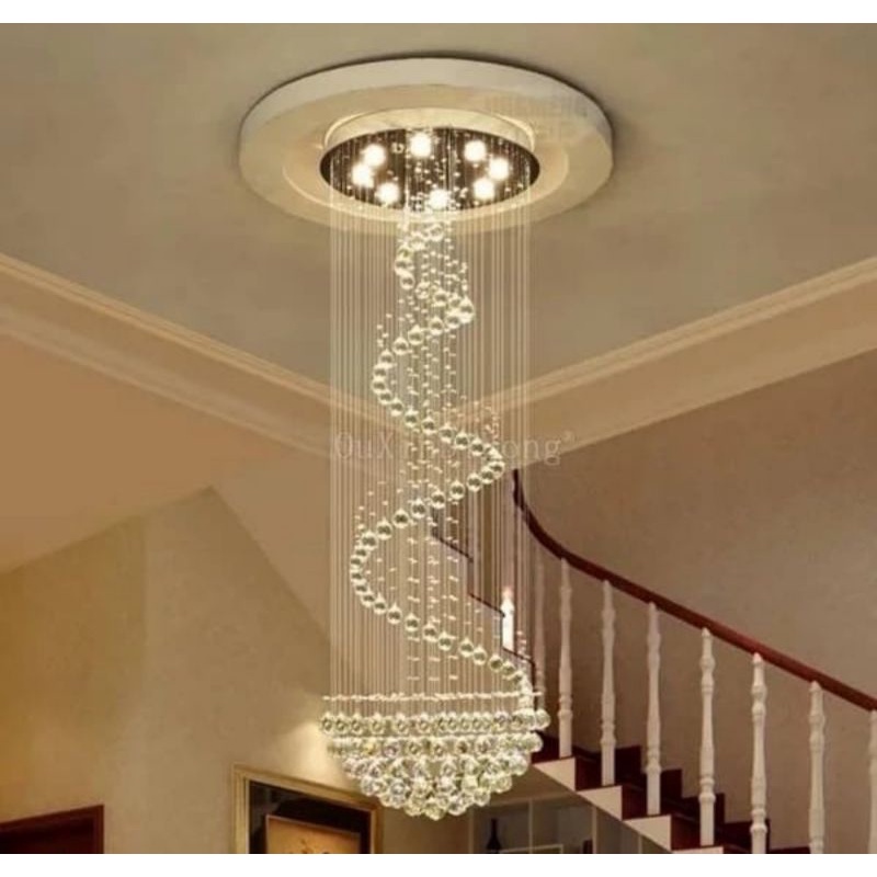 Jual LAMPU PLAFON KRISTAL SLING LAMPU TANGGA LAMPU HIAS RUANG TAMU