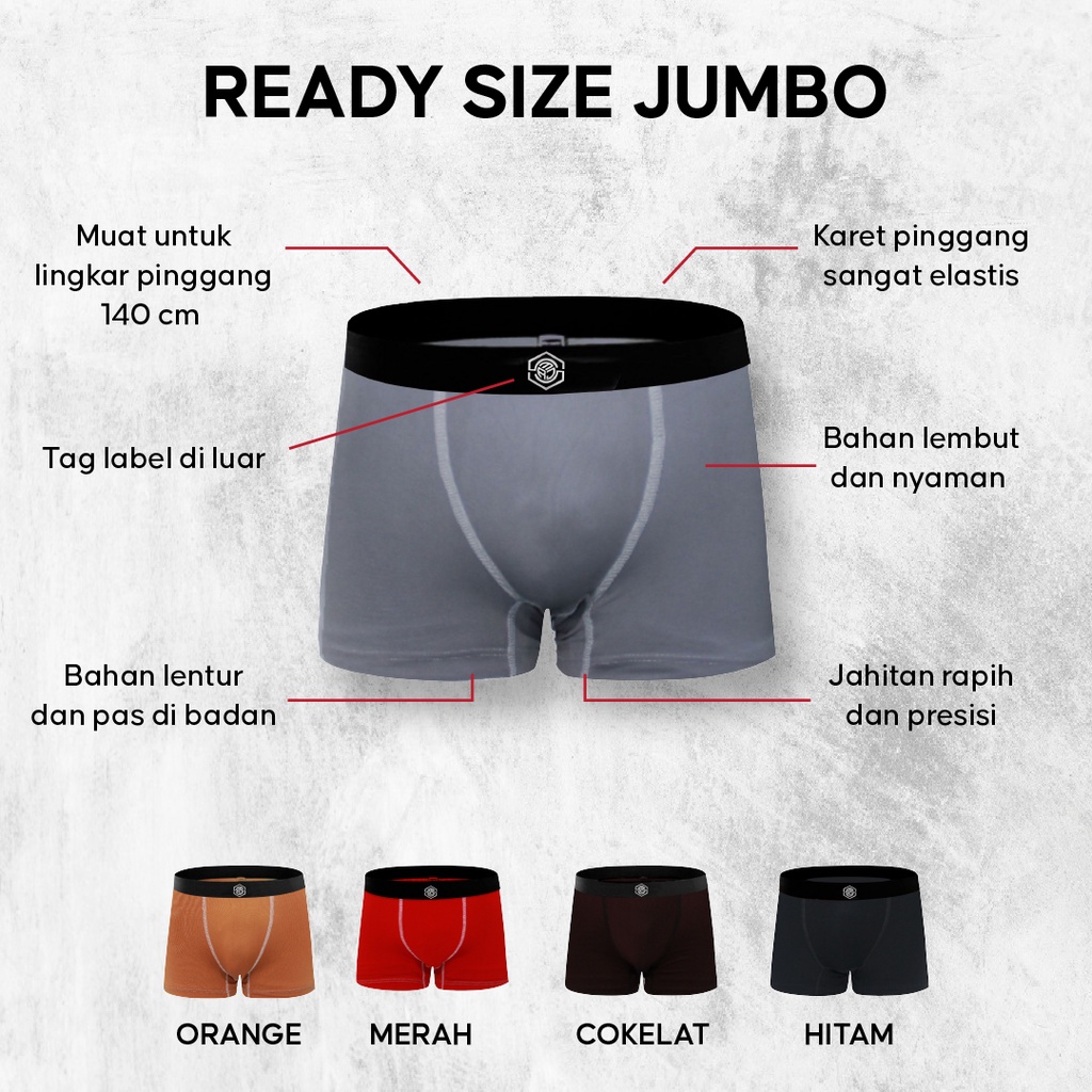 Jual Celana dalam boxer pria dewasa Super jumbo muat hingga BB 230