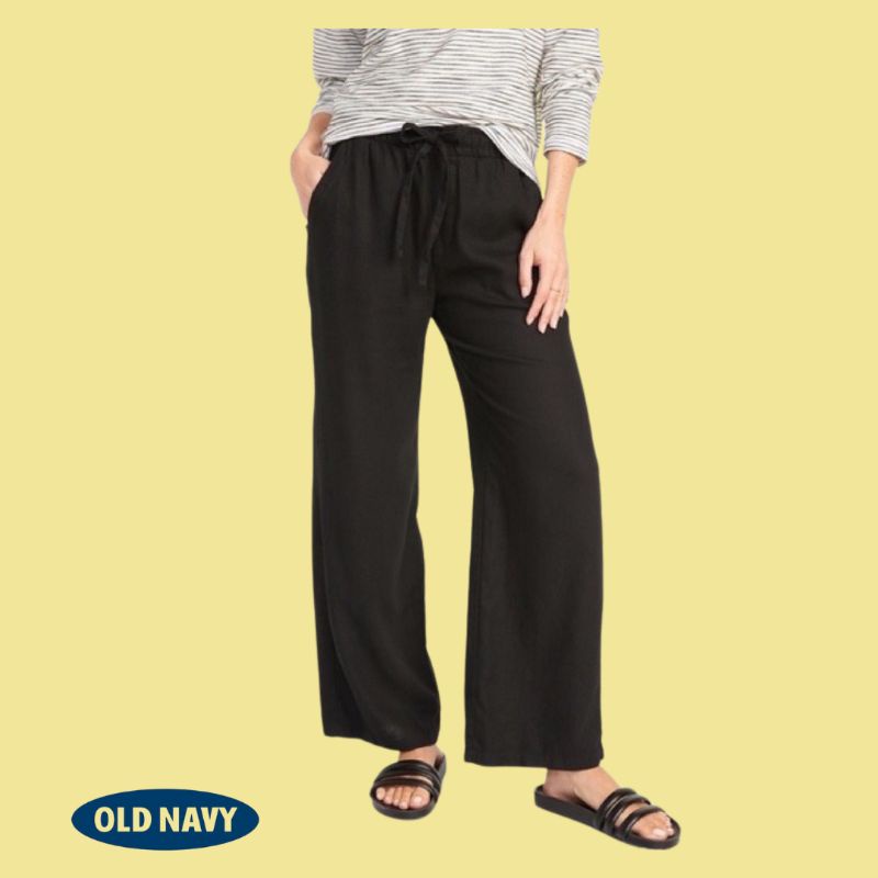 Linen Flowy Pants Old Navy Old Navy Pants Womens Blue Stripe XL