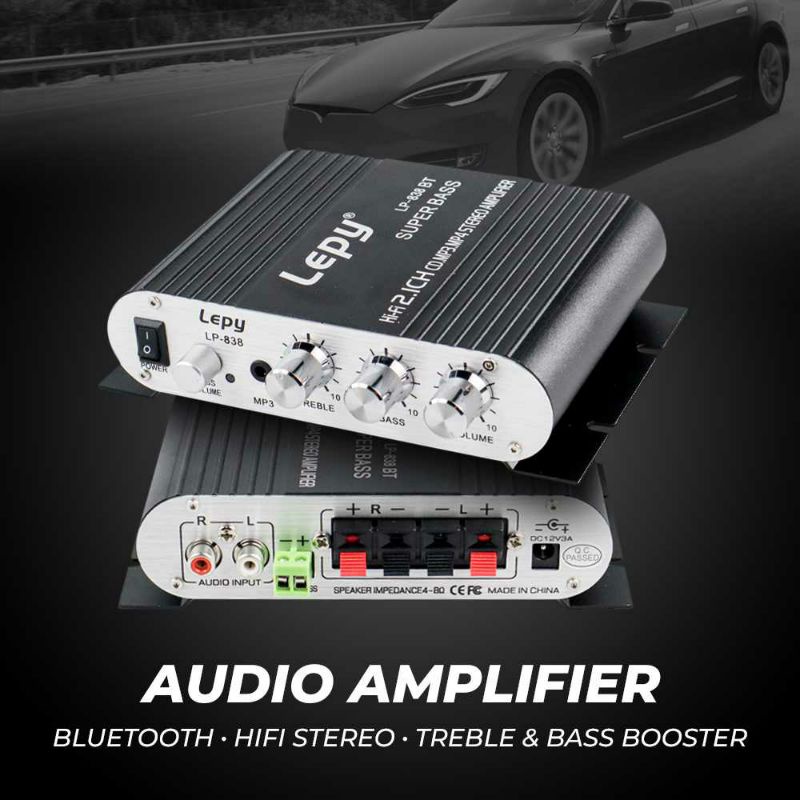 Jual Lepy Audio Amplifier Bluetooth HiFi Stereo Treble Bass Booster