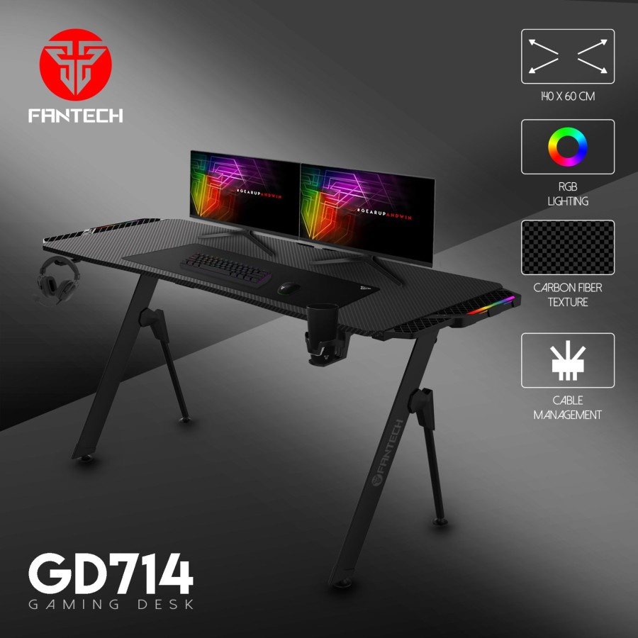 Jual Fantech GD714 GD 714 RGB Carbon Gaming Desk Meja Gaming | Shopee ...