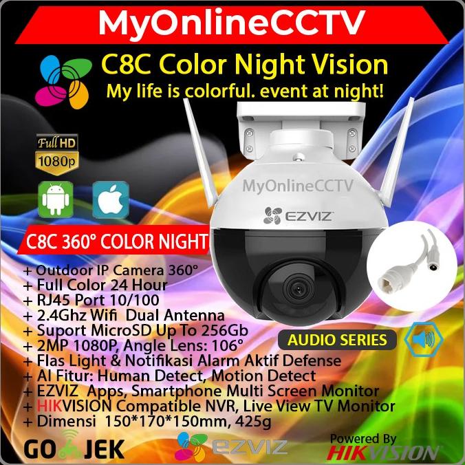 Jual EZVIZ C8C 1080P PTZ Color Night IP Camera Wifi CCTV Outdoor ...
