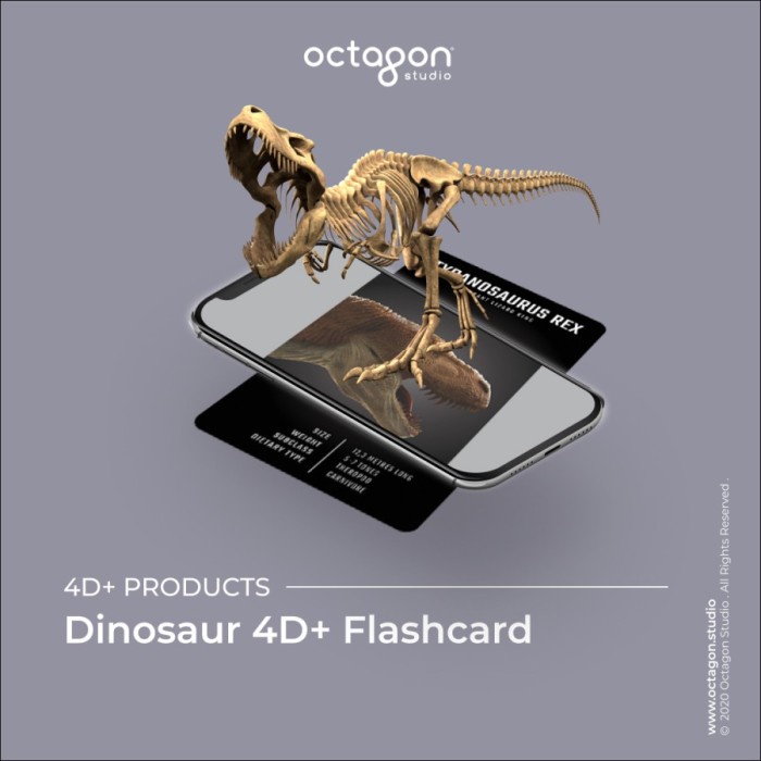 Jual Kartu Dinosaurus 4D+ Flashcard Octagon Studio Mainan Edukasi Anak ...