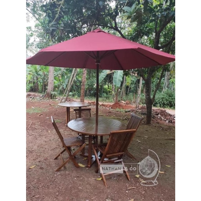 Jual Meja Kursi Jati Payung Taman Cafe Outdoor Non Cod Fauofficial Shopee Indonesia