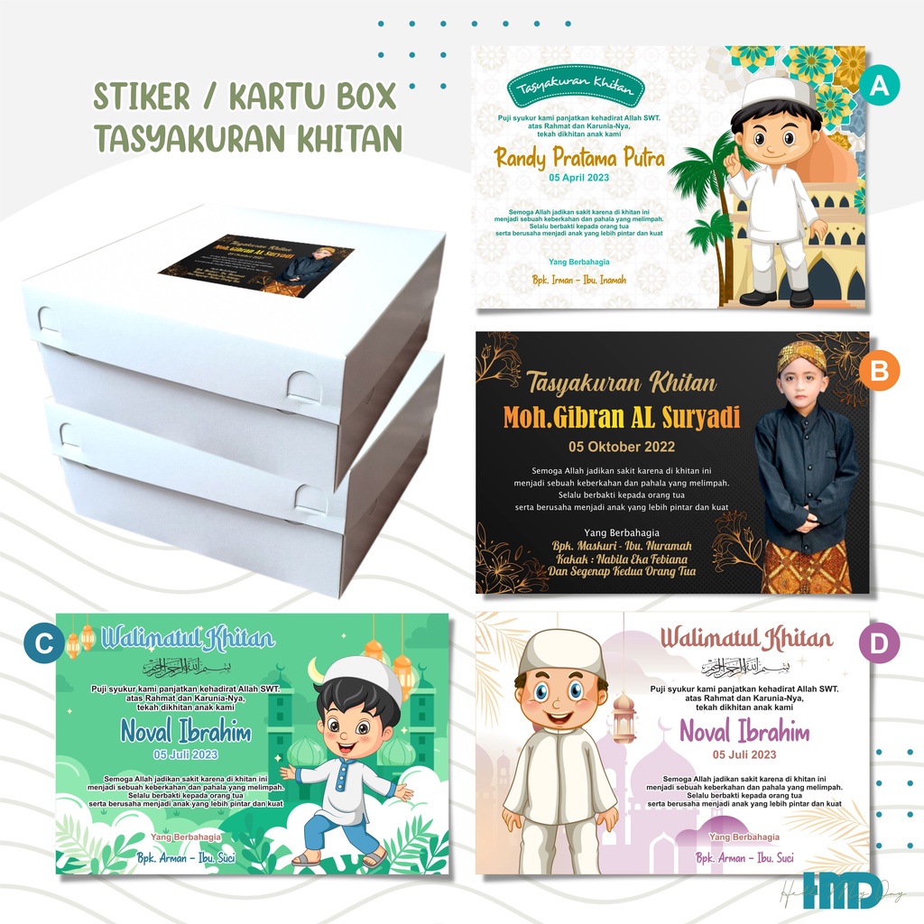 Jual Kartu Box Nasi Walimatul Khitan Stiker Tasyakuran | Shopee Indonesia