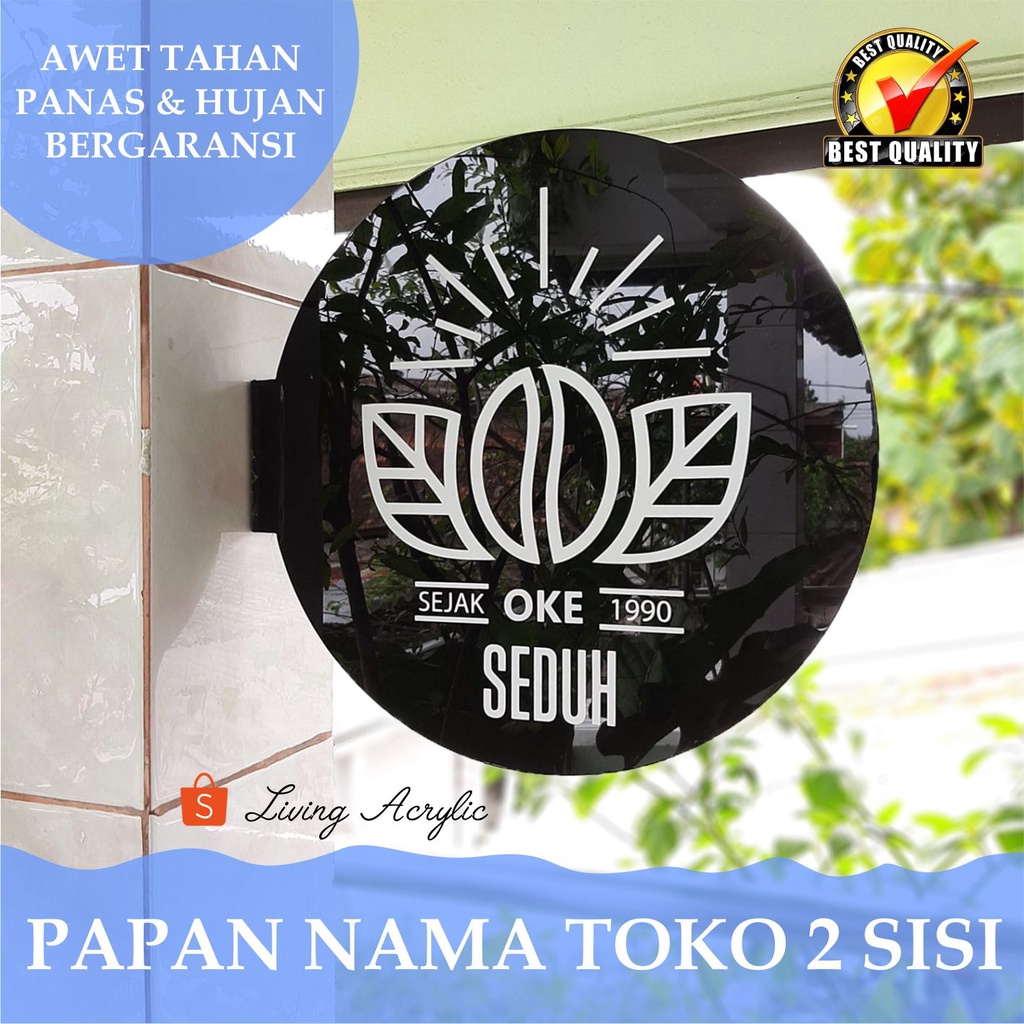 Jual Papan Nama Toko Akrilik 2 Sisi Usaha Sign Board Acrylic | Shopee ...