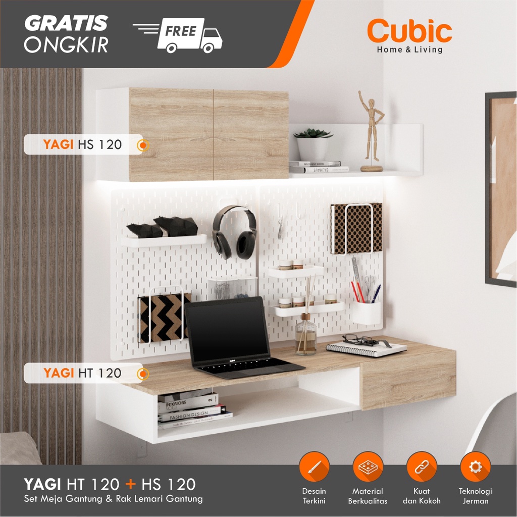 Jual Cubic Meja Gantung / Hanging Table / Rak Gantung / Hanging Shelf
