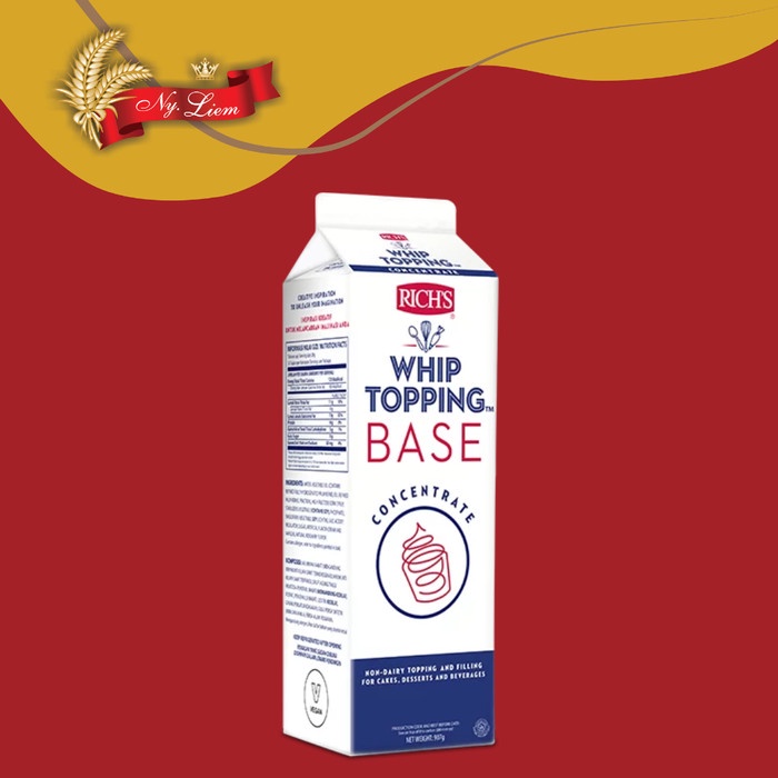 Jual RICH'S Whip Topping Base Plant Based / Whipping Cream VEGAN 907gr