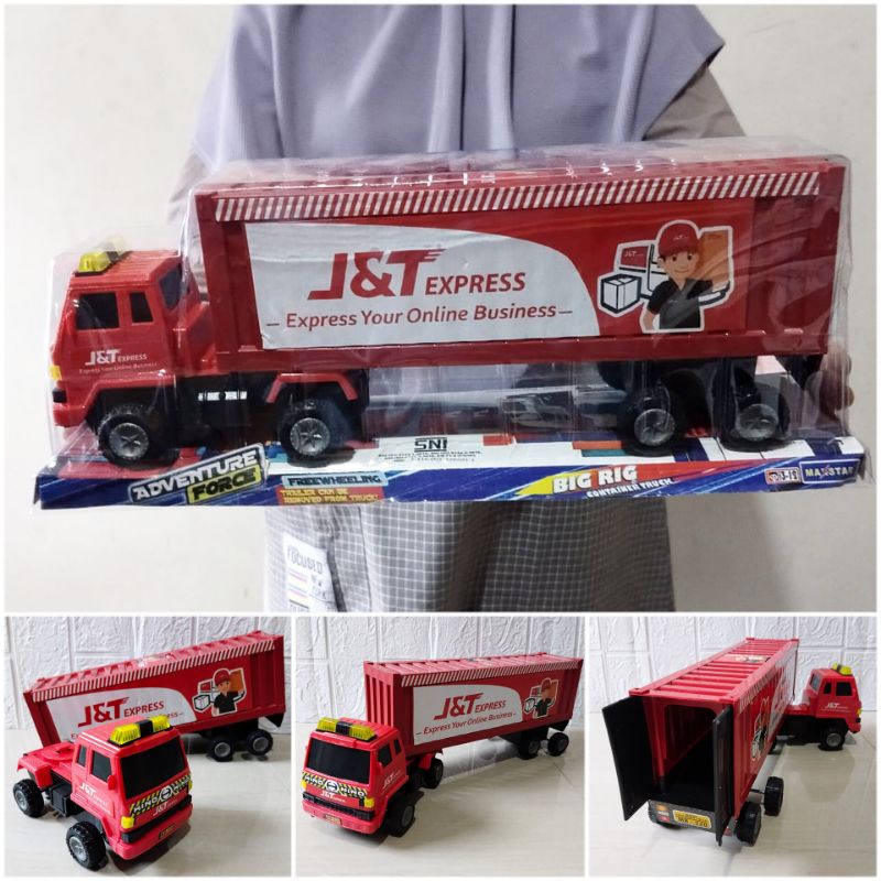 Jual Mainan Truk Kontainer Kurir Ekspedisi Merah Edukasi Jalan Tanpa ...