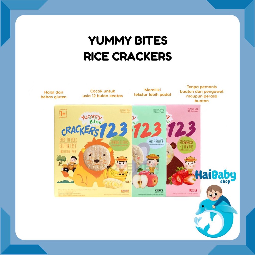 Jual Yummy Bites Rice Crackers 123 Cemilan Anak 1 Tahun+ 50 g | Shopee ...