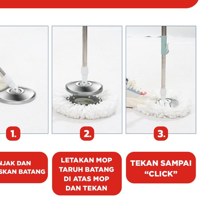 Jual Alat Pel Lantai Mop Dengan Rol Praktis Kain Pel Putar Spin Mop L