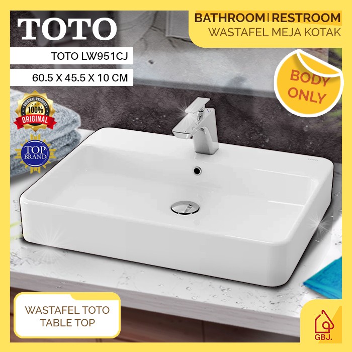 Jual Wastafel Meja Kotak Toto Lw951cj Body Only Washtafel Cuci Tangan Shopee Indonesia 7511