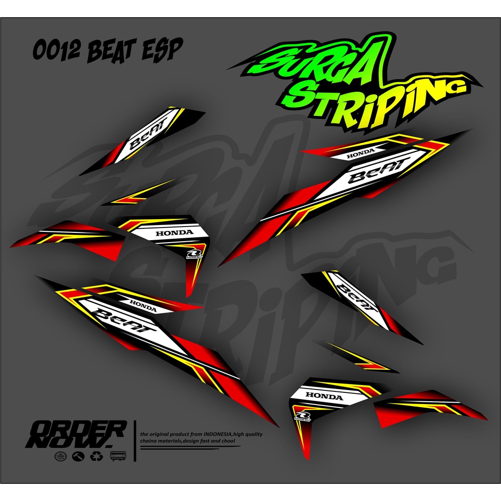 Jual 0012 sticker setiker stiker striping motor beat esp list variasi ...