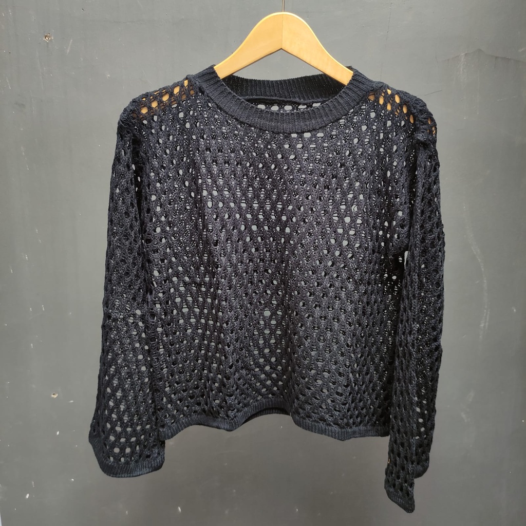 Jual Crop Top Rajut Jaring/outer rajut jaring | Shopee Indonesia