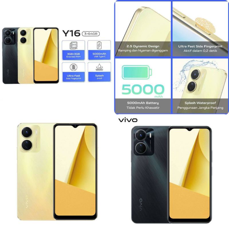 Jual Vivo Y16 3 GB 64 GB | Shopee Indonesia