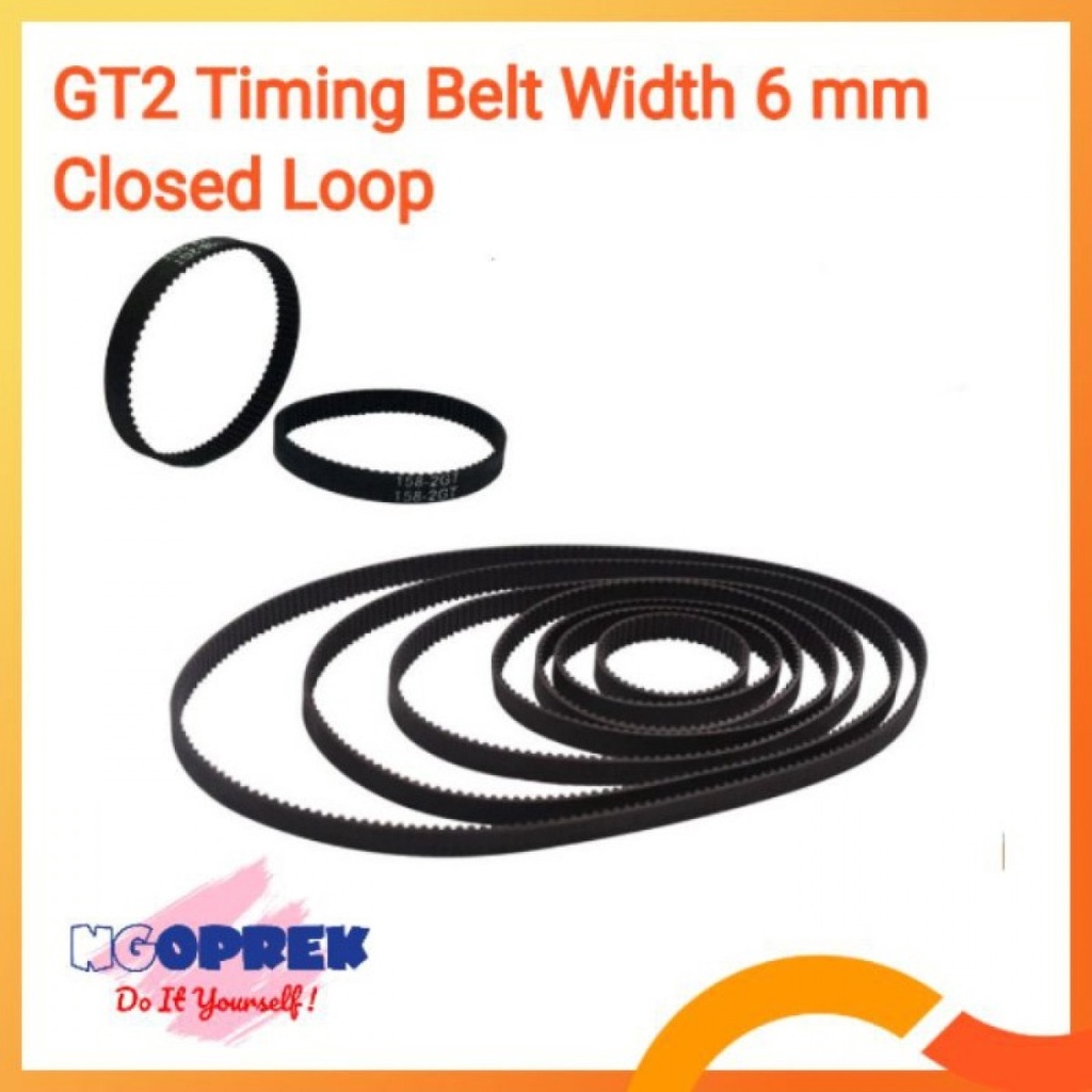 Jual GT2 Timing Belt Width 6mm Closed Loop 200/280/400/610mm | Shopee ...