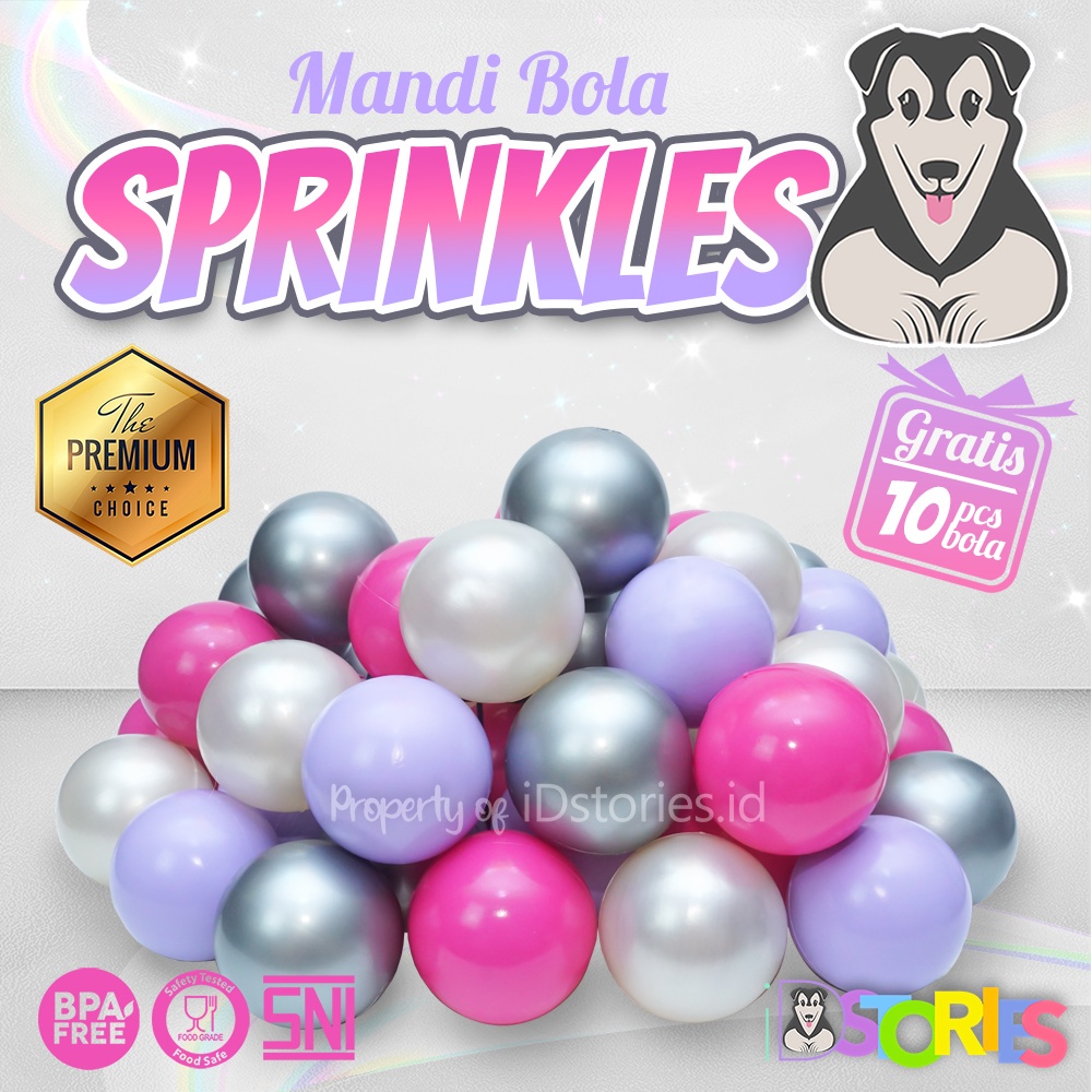 Jual PAKET 50 Mainan Anak Mandi Bola Plastik SPRINKLES Series SNI FREE ...