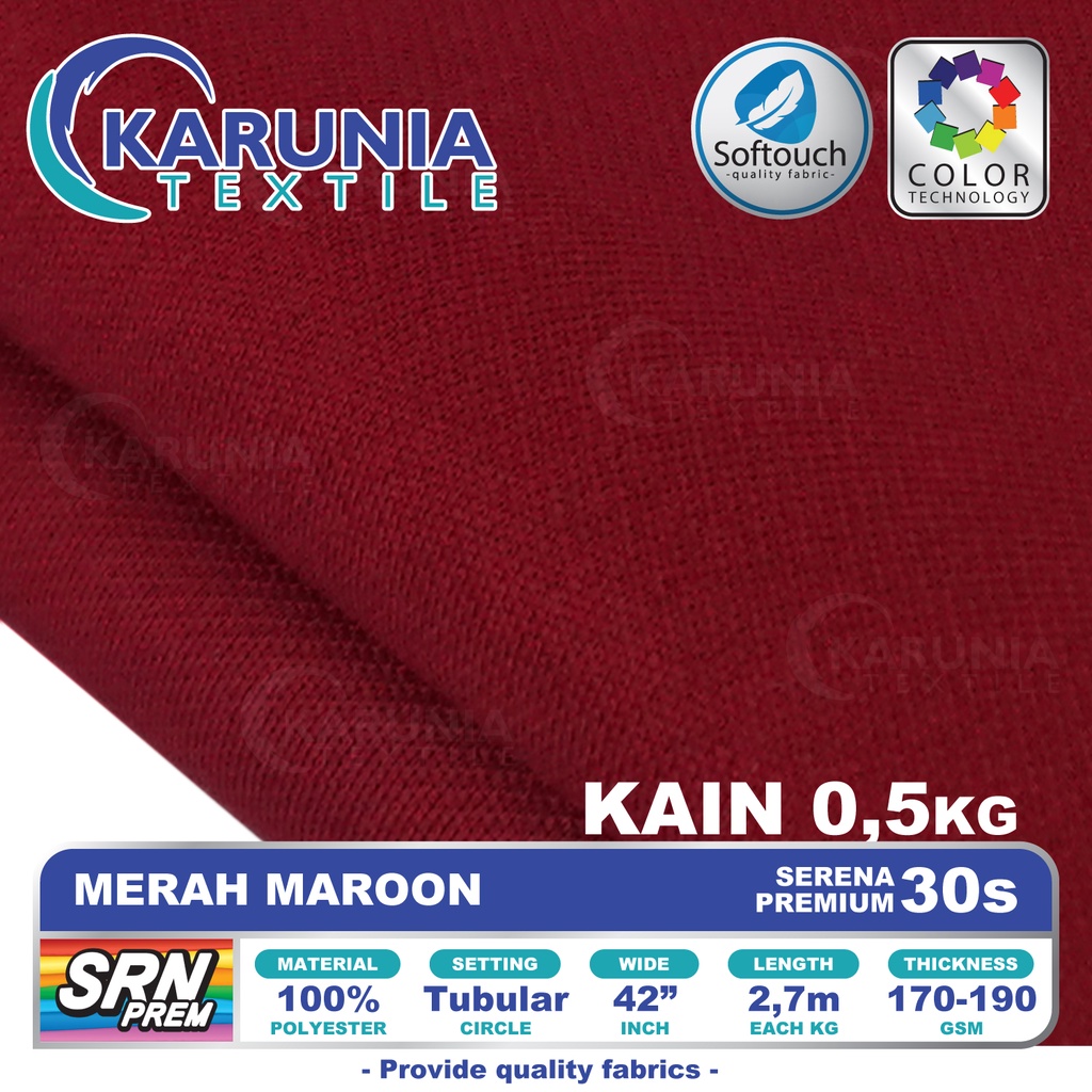 Jual Kain Serena 30s Kiloan | Merah Maroon | Karunia Textile | Shopee ...