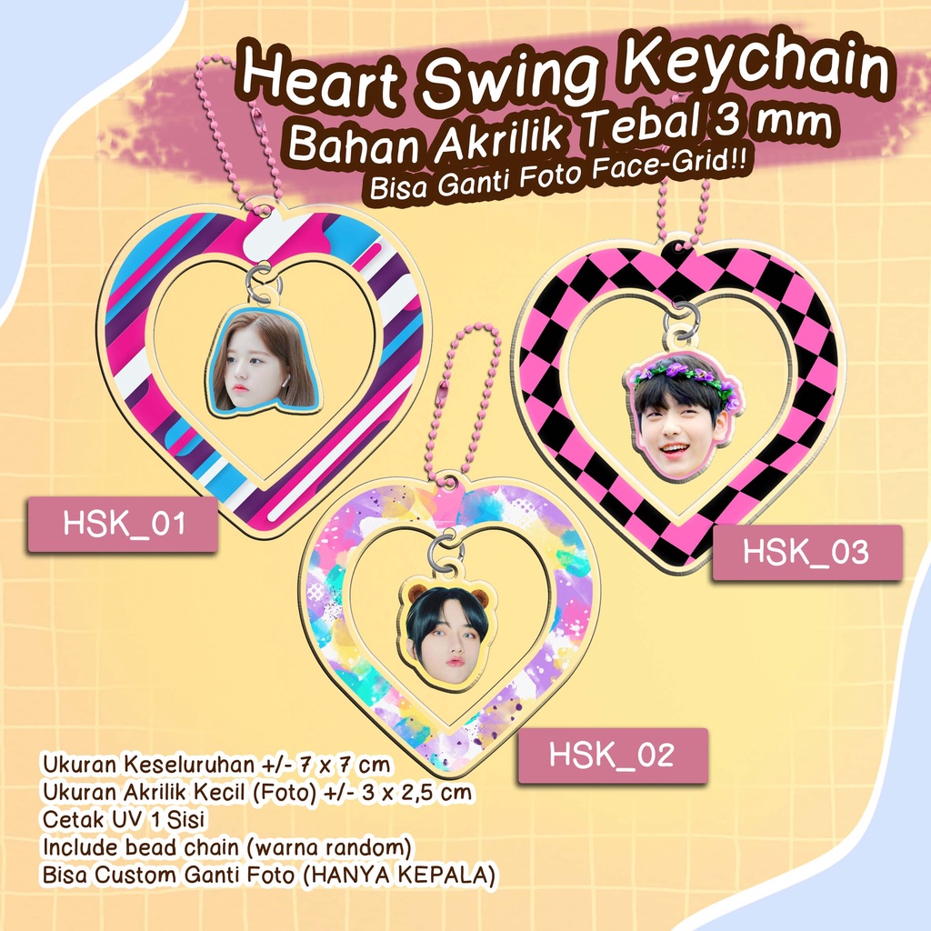 Jual Heart Swing Keychain - CUSTOM FOTO | Shopee Indonesia
