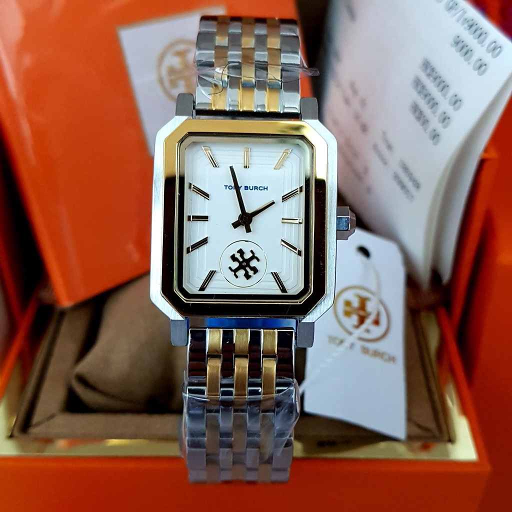 ORIGINAL COD Jam Tangan Wanita Tory Burch TBW1501 TBW 1501 The Robinson Two Tone Gold Stainless Steel BERGARANSI
