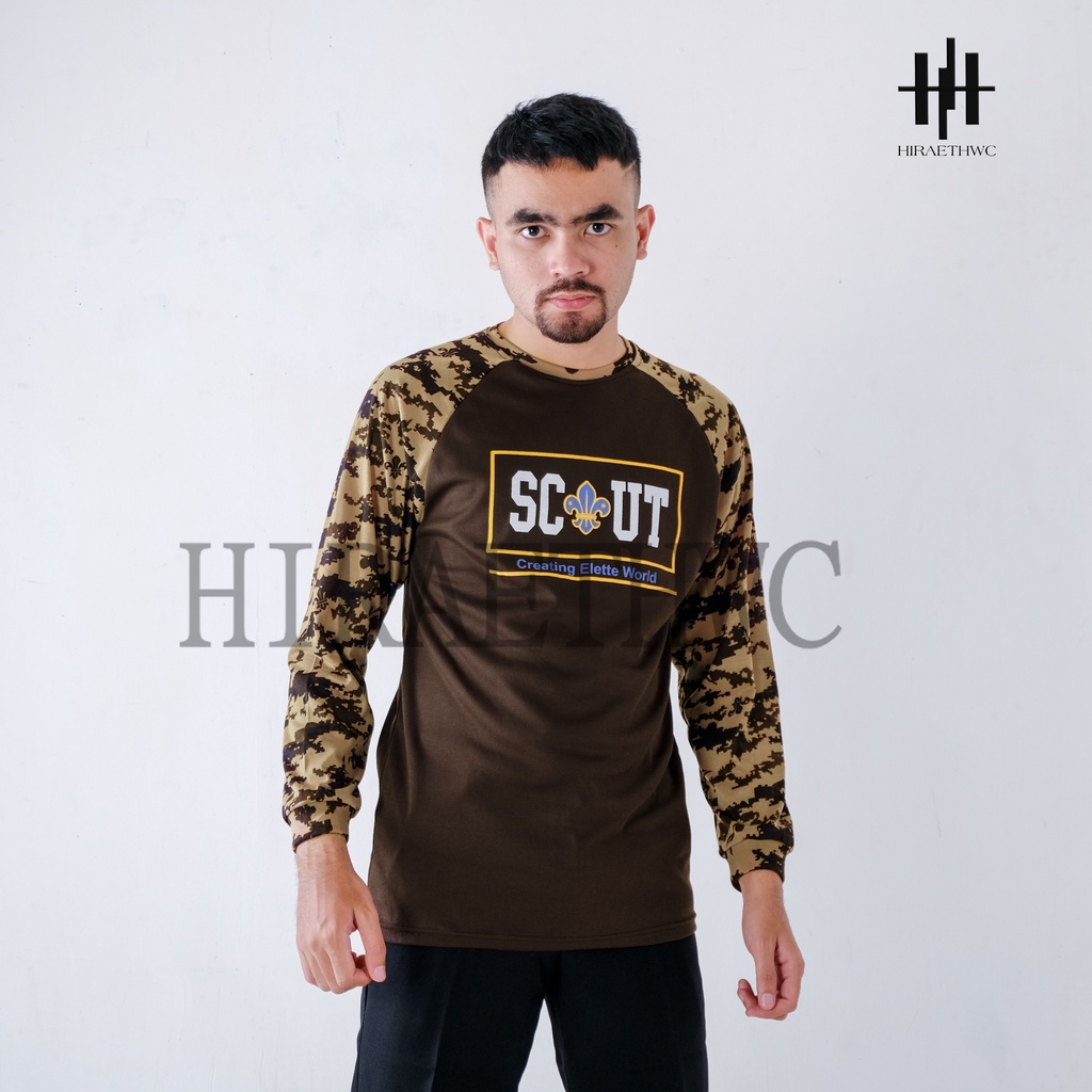 Jual BAJU KAOS LORENG PRAMUKA KATUN SCOUT RAGLAN SABLON BDU LAPANGAN ...